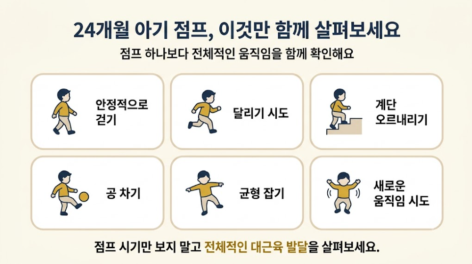 24개월 아기 점프와 함께 살펴볼 대근육 발달 항목 6가지