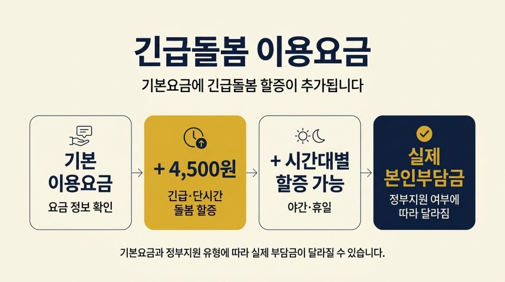 아이돌봄서비스 긴급돌봄 기본요금과 4,500원 할증 및 야간·휴일 할증 구조