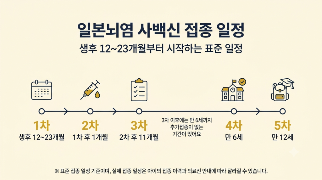 일본뇌염 사백신 1차 2차 3차 4차 5차 접종 일정