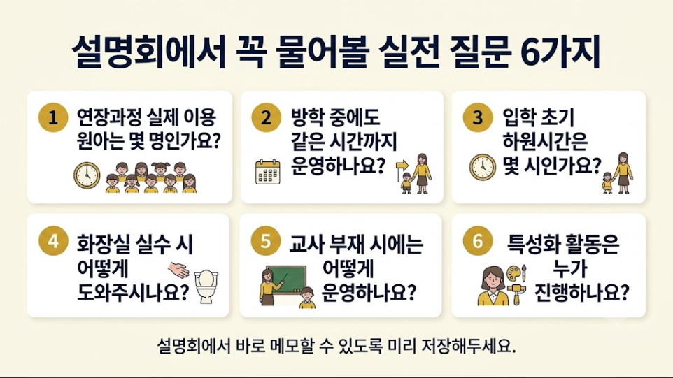유치원 입학설명회에서 꼭 물어볼 실전 질문 6가지