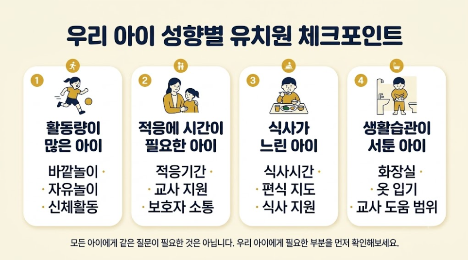 아이 성향에 따라 확인할 유치원 바깥놀이 적응기간 식사 생활습관 체크포인트